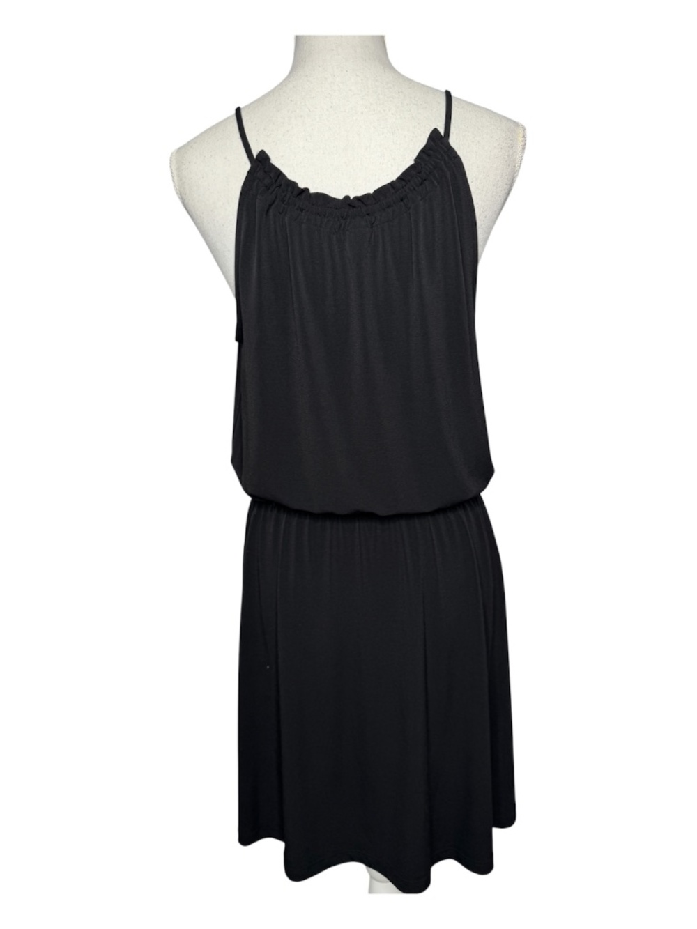 Banana Republic Black sleeveless mini dress with gathered neckline Size Medium